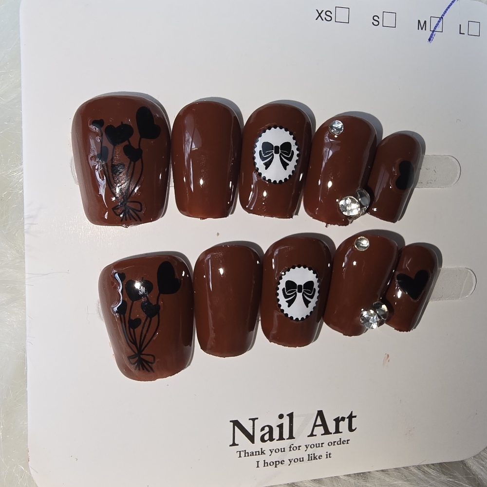Handmade Brown Nail Set - Picture 3 of 4